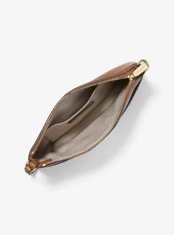 Pochette à sangle Jet Set de taille moyenne en cuir grainé