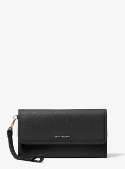 Pochette à sangle Jet Set pour smartphone de taille moyenne en cuir grainé