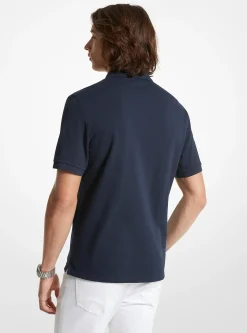 Polo en coton à demi-zip