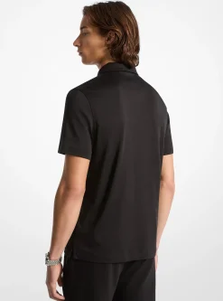 Polo en coton à demi-zip