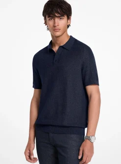 Polo en coton mouliné