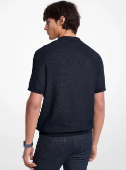 Polo en coton mouliné