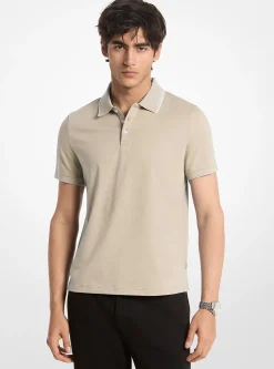 Polo en jersey de coton avec bordure à logo