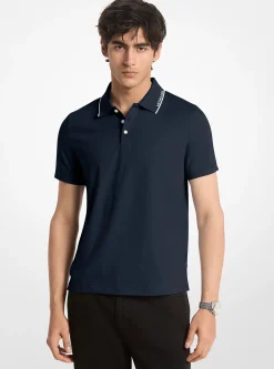 Polo en jersey de coton avec bordure à logo