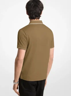 Polo en jersey de coton avec bordure à logo
