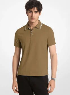 Polo en jersey de coton avec bordure à logo