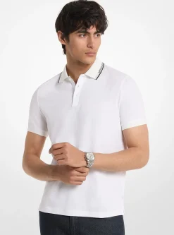 Polo en jersey de coton avec bordure à logo