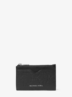 Porte-cartes Hudson en cuir à logo en relief