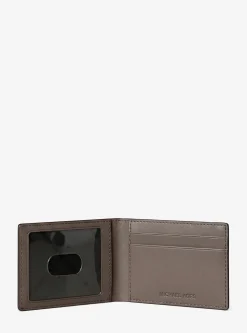 Portefeuille compact Cooper en cuir à logo Signature avec porte-cartes