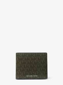 Portefeuille compact Greyson à logo avec compartiment à monnaie