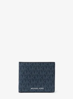 Portefeuille compact Greyson à logo avec compartiment à monnaie