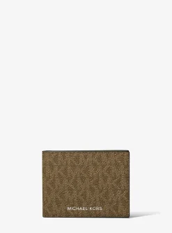 Portefeuille compact Harrison à logo avec porte-cartes