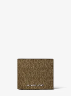 Portefeuille compact Harrison à logo avec porte-cartes