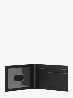 Portefeuille compact Hudson avec porte-cartes en cuir à logo en relief