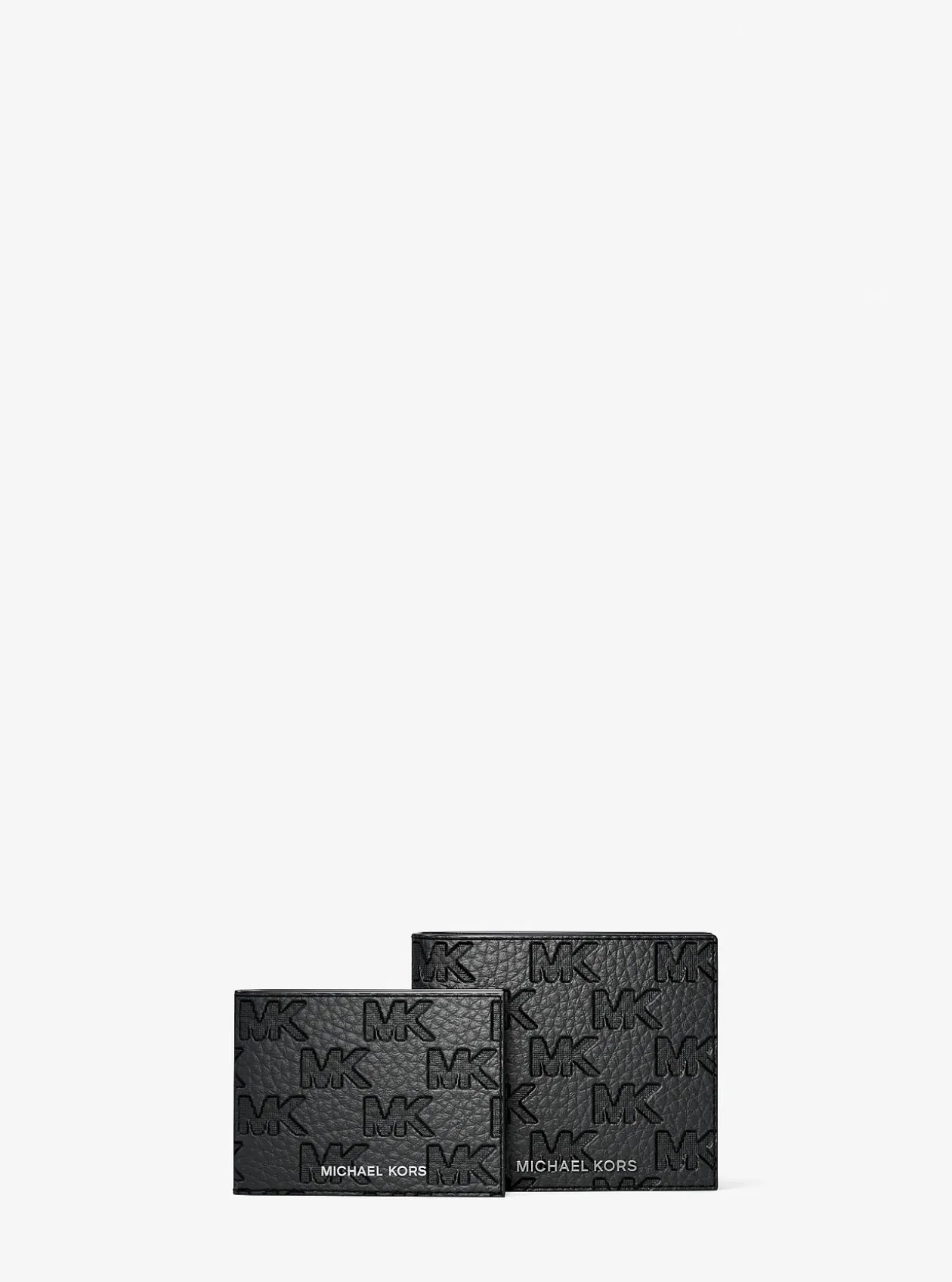 Portefeuille compact Hudson avec porte-cartes en cuir à logo en relief