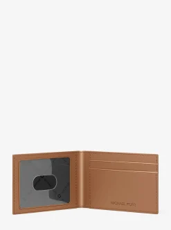 Portefeuille compact Hudson avec porte-cartes en cuir à logo en relief