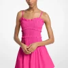 Robe débardeur smockée en popeline de coton