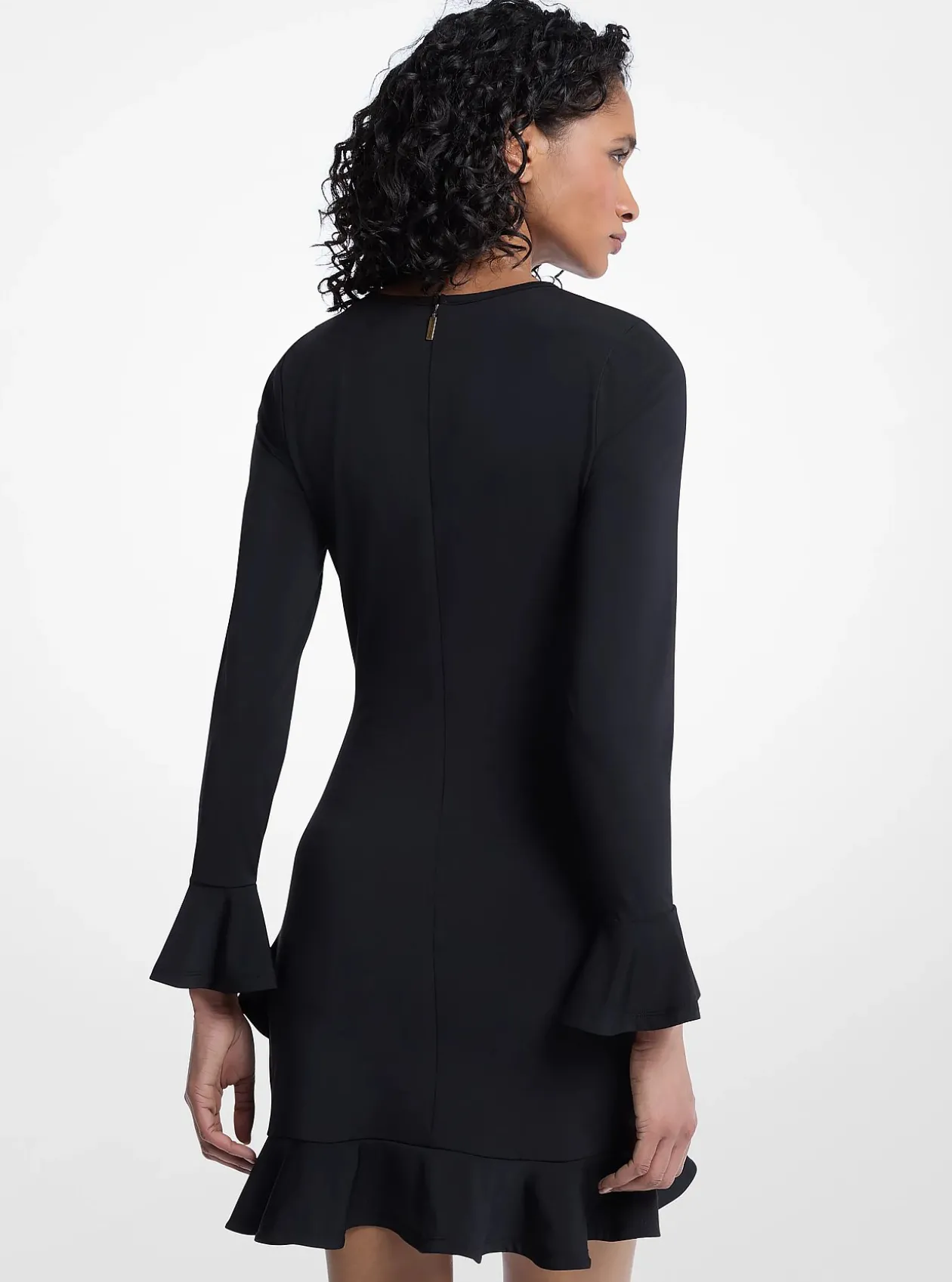 Robe en jersey mat extensible à volants