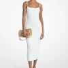 Robe mi-longue en tricot extensible côtelé à maillons