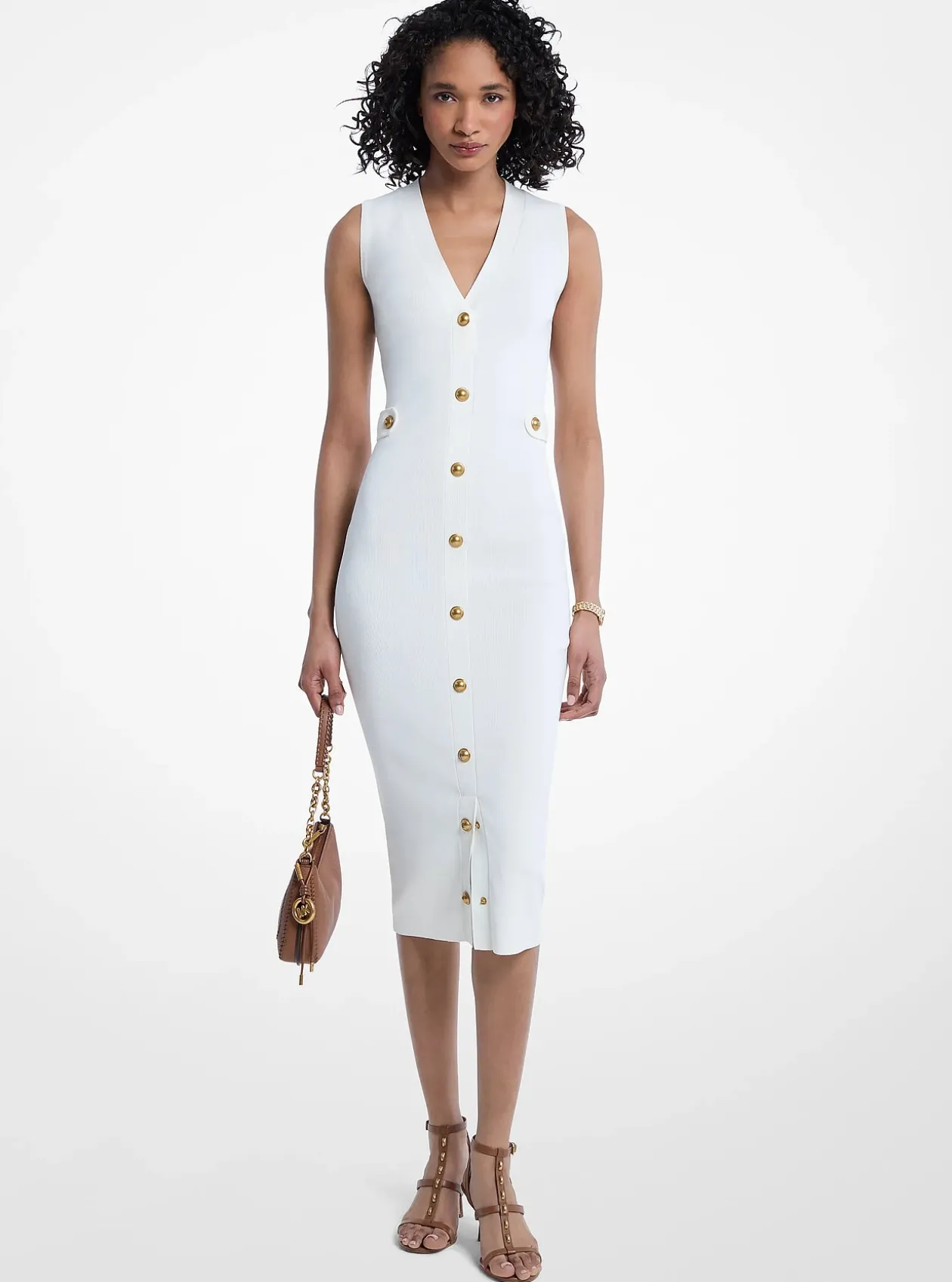 Robe mi-longue en tricot extensible