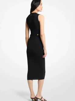 Robe mi-longue en tricot extensible