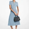 Robe polo mi-longue en tricot côtelé extensible