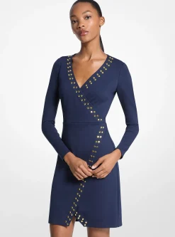 Robe portefeuille cloutée