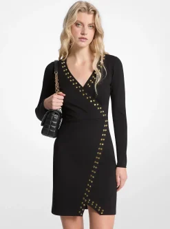 Robe portefeuille cloutée