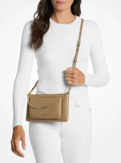 Sac à bandoulière Jet Set convertible de taille moyenne en cuir grainé