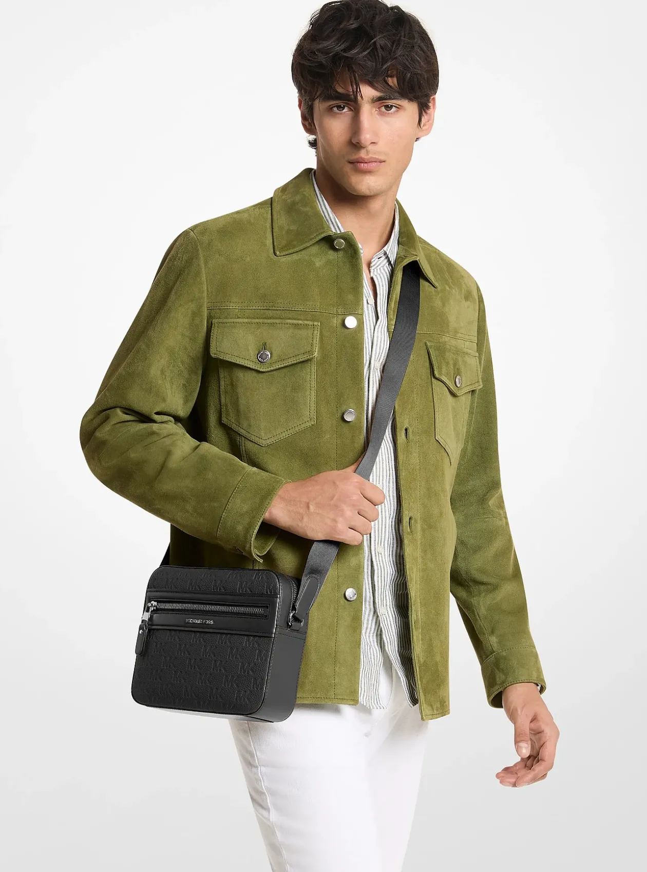 Sac à bandoulière Jet Set en cuir à logo en relief