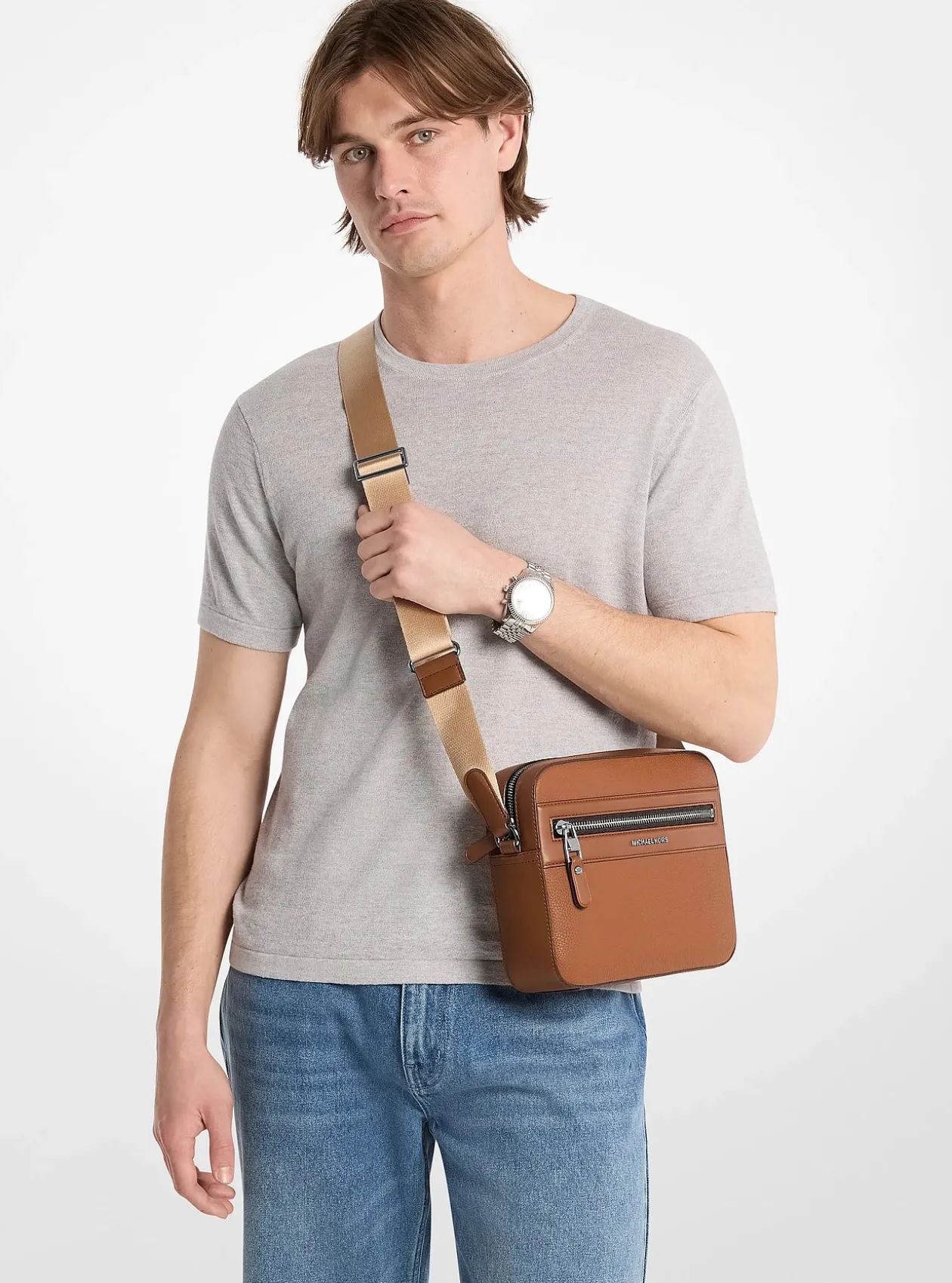 Sac à bandoulière Jet Set en cuir grainé
