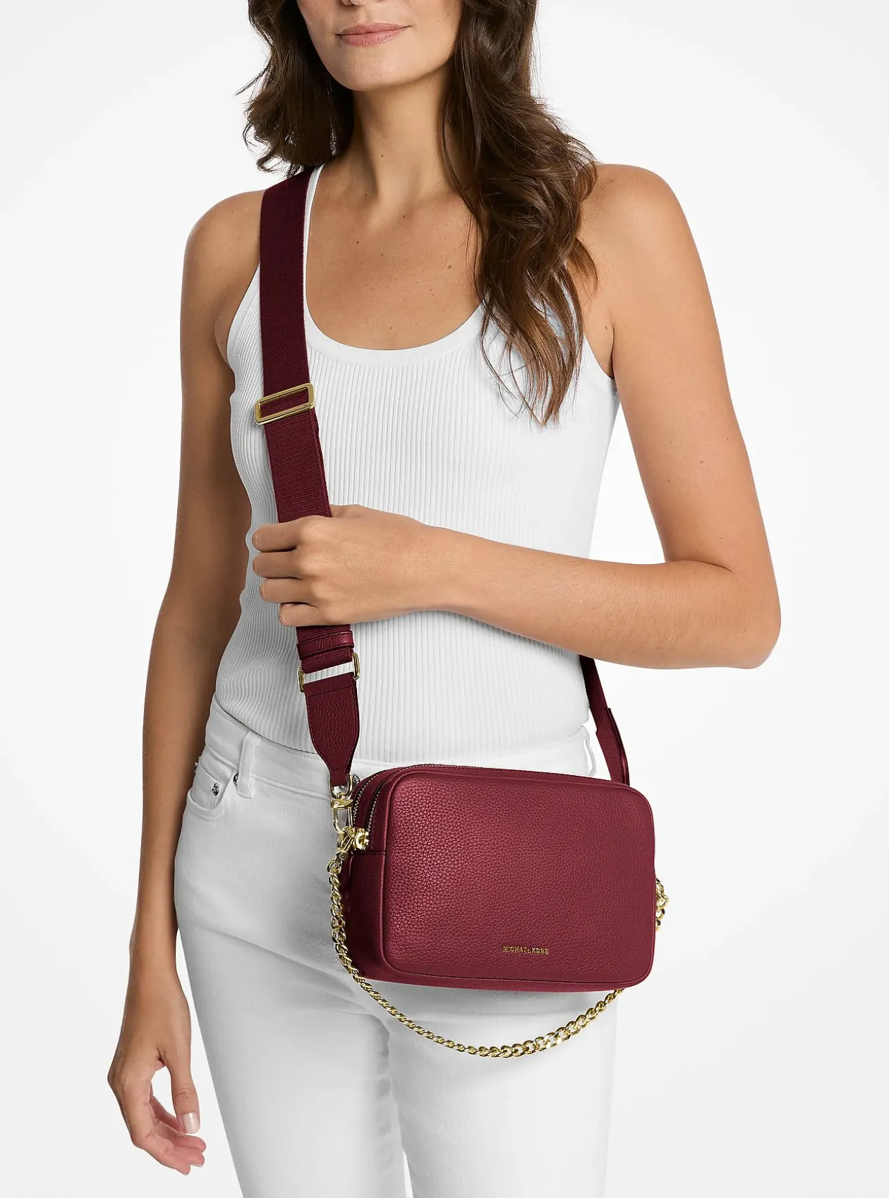 Sac à bandoulière pour appareil photo Bryant de taille moyenne en cuir grainé