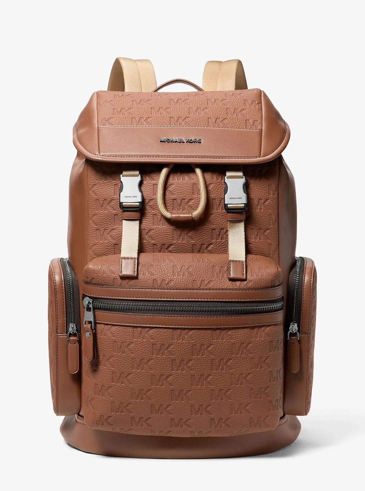 Sac à dos Jet Set en cuir grainé avec logo en relief