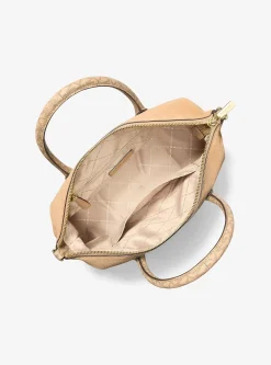 Sac Hyde de taille moyenne en daim et à logo Signature