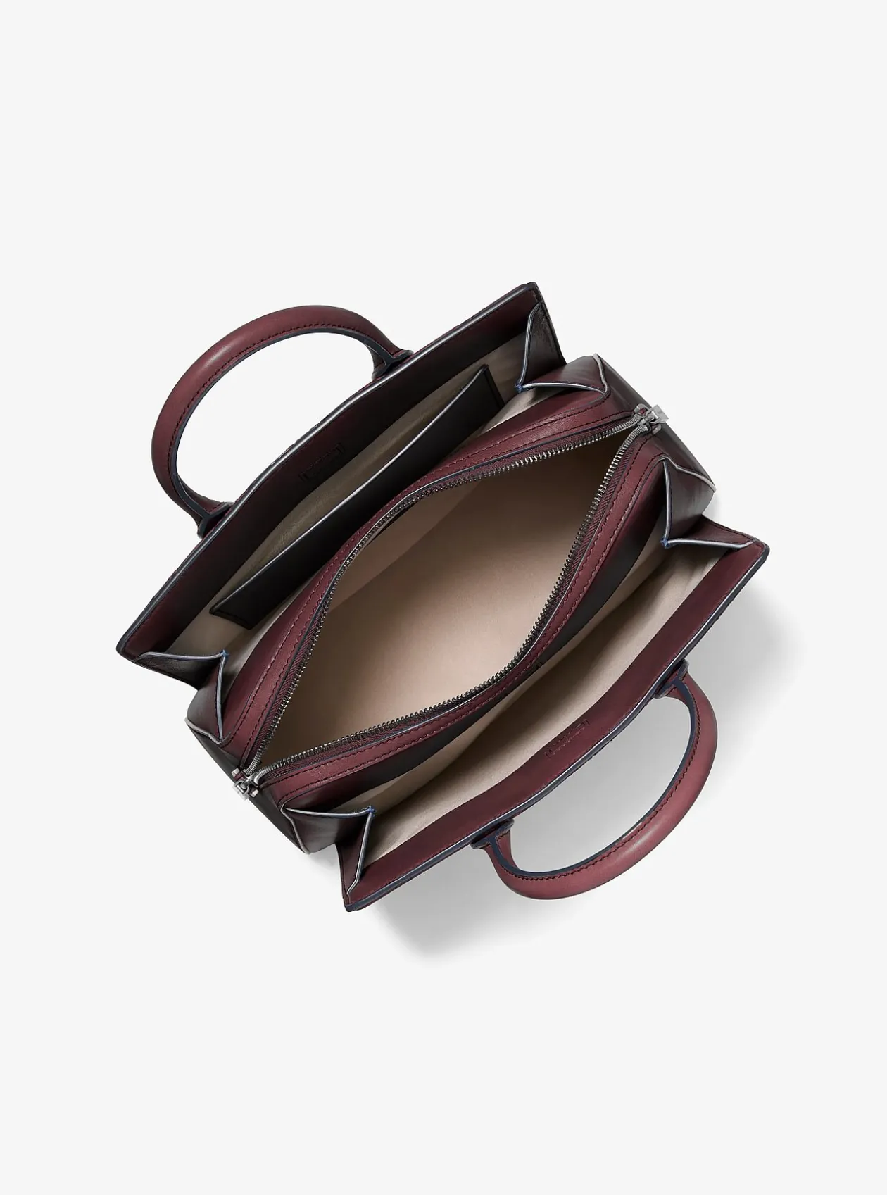 Sac Laila de taille moyenne en cuir bruni à logo en relief