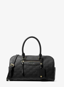 Sac marin à bandoulière Jet Set Travel de taille moyenne en cuir à logo en relief