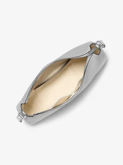 Sac porté épaule convertible Nolita de taille moyenne en cuir grainé métallisé
