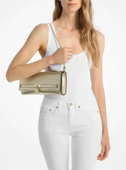 Sac porté épaule Hamilton Moderne convertible de taille moyenne en cuir métallisé