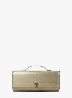 Sac porté épaule Hamilton Moderne convertible de taille moyenne en cuir métallisé