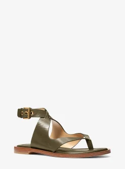 Sandale-tong Irene en cuir