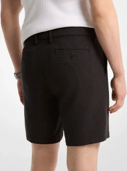 Short en coton gaufré