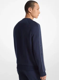 Sweat-shirt en mélange de coton avec bande à logos
