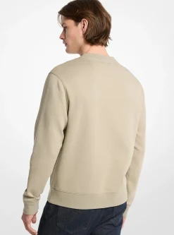 Sweat-shirt ras-du-cou en coton mélangé à breloque logo