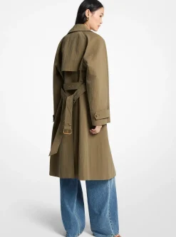 Trench surdimensionné en coton délavé et nylon