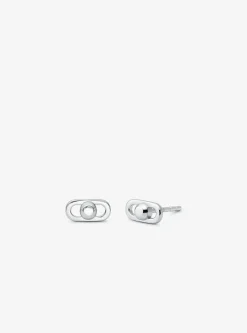 Très petites boucles d'oreilles à maillons Astor, en argent sterling plaqué en métal précieux