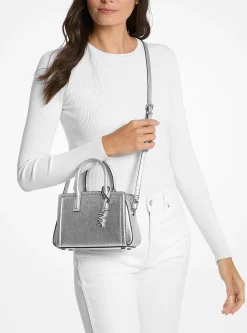 Très petit sac à bandoulière Laila en cuir métallisé