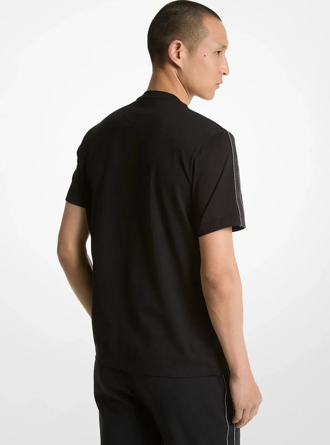 T-shirt en coton avec bandes à logos