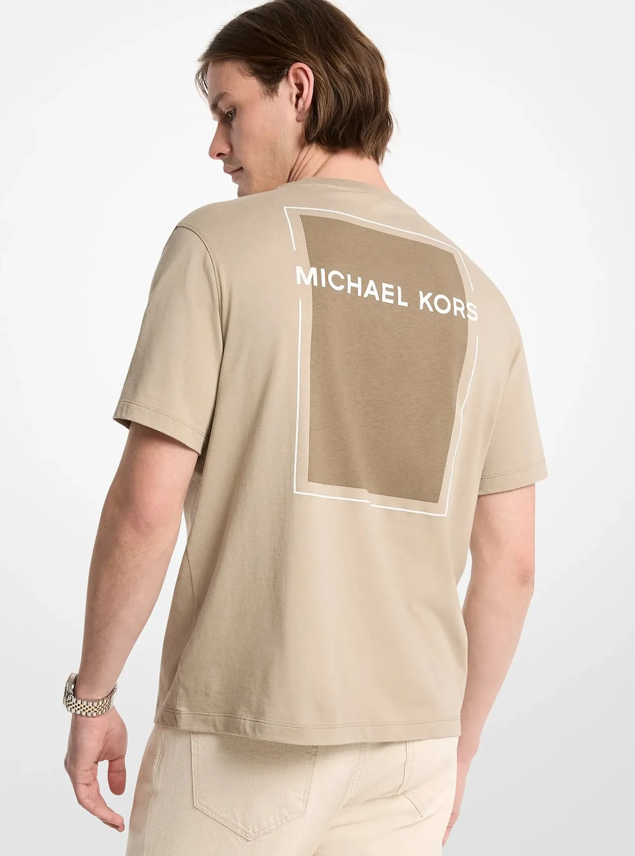 T-shirt en coton imprimé avec logo