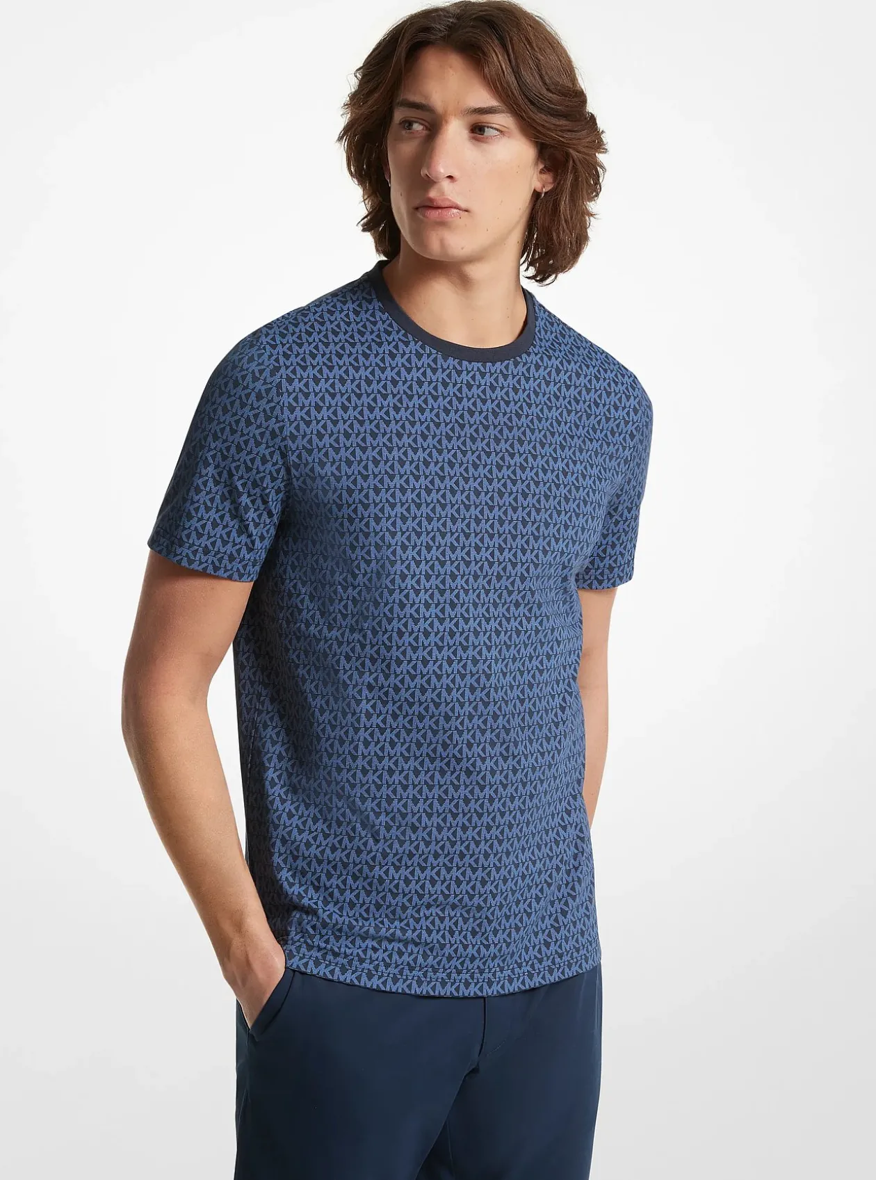 T-shirt en coton à imprimé logo Signature