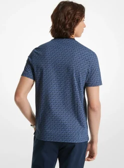 T-shirt en coton à imprimé logo Signature